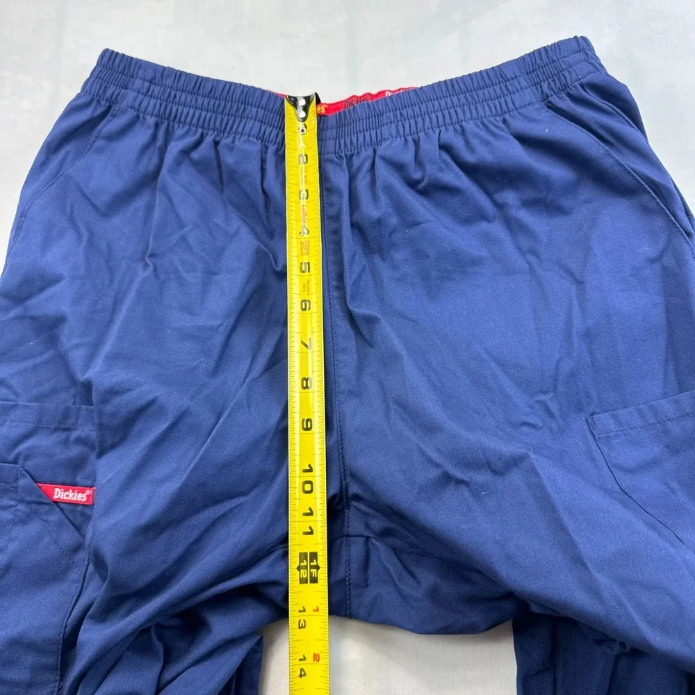 Dickies Medical Scrubs Pants Womens Medium Blue Utility Elastic Waist Pull On
